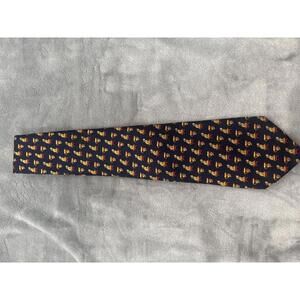 Salvatore Ferragamo Navy Blue Silk Tie